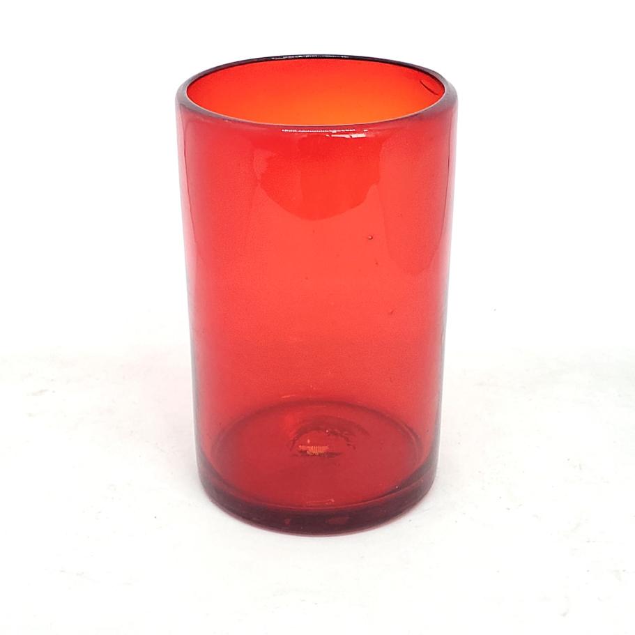 MEXICAN GLASSWARE / Solid Ruby Red 14 oz Drinking Glasses (set of 6) / These handcrafted glasses deliver a classic touch to your favorite drink.
